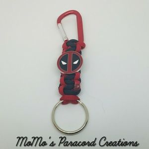 Deadpool Paracord Keychain. Handmade. New
